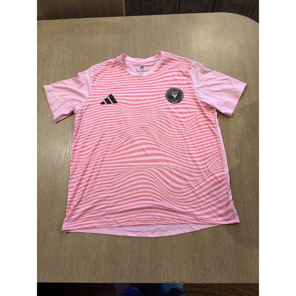 Adidas Inter Miami CF Messi 10 Pink Pre-Match Jersey Large AEROREADY Soccer Top